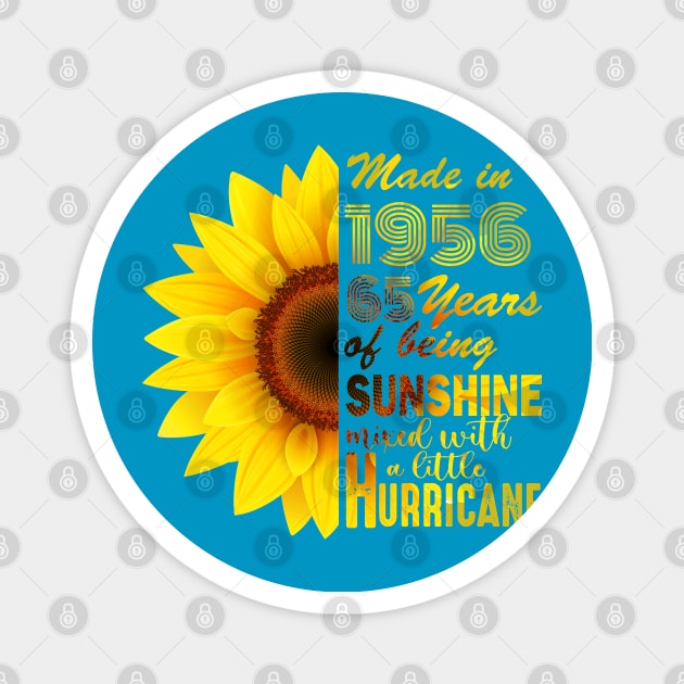 Vintage 1956 Sunflower 65th Birthday Awesome Gift Magnet by Salt88